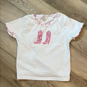 Kiddie Korral Paisley Pink Cowboy Boots TShirt